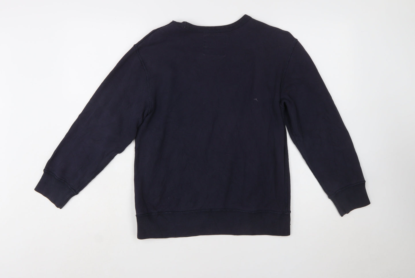 The Children's Place Boys Navy Football Sweatshirt L 10-12 Crew Neck Pullover