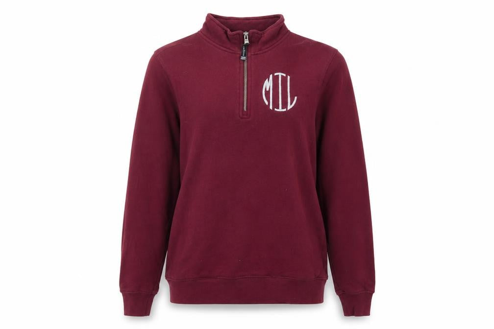 Charles River Womens Burgundy 1/4 Zip Pullover Sweatshirt XXS Cotton Blend