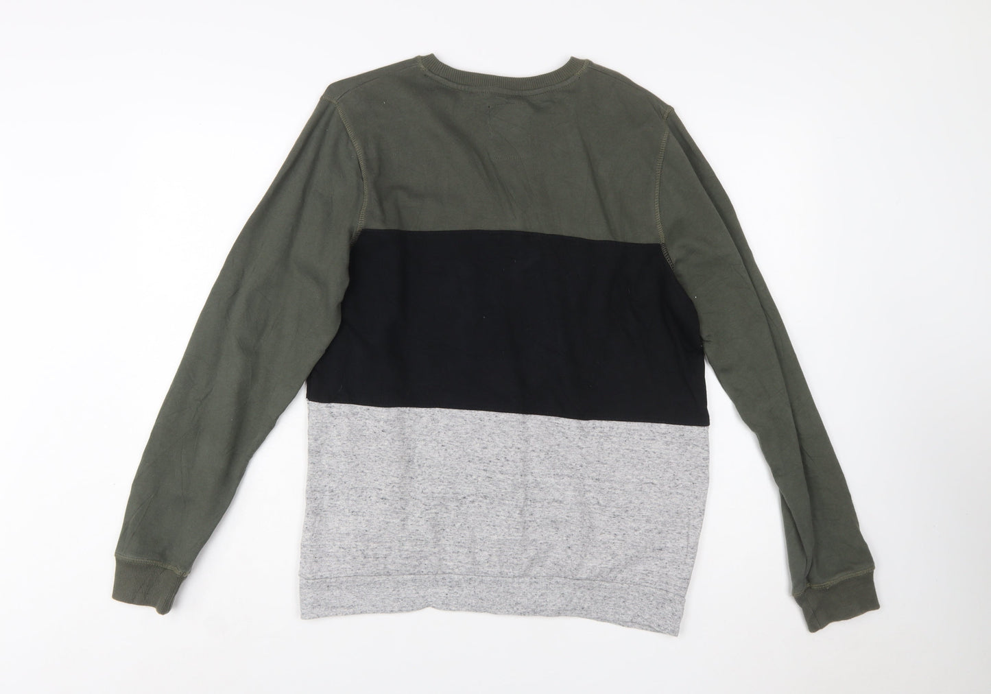 C&A DWD Teens Green Black Grey Urban Graphic Pullover Sweatshirt L