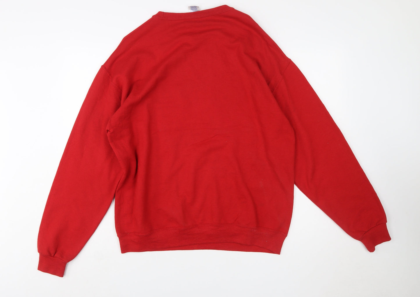 Jerzees Women Red Baseball Graphic Pullover Sweatshirt Size L