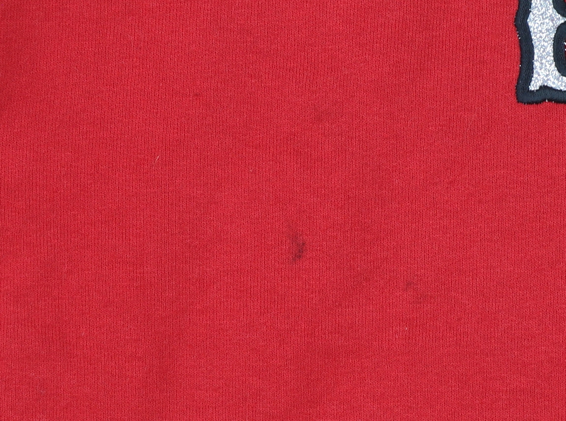 Jerzees Women Red Baseball Graphic Pullover Sweatshirt Size L