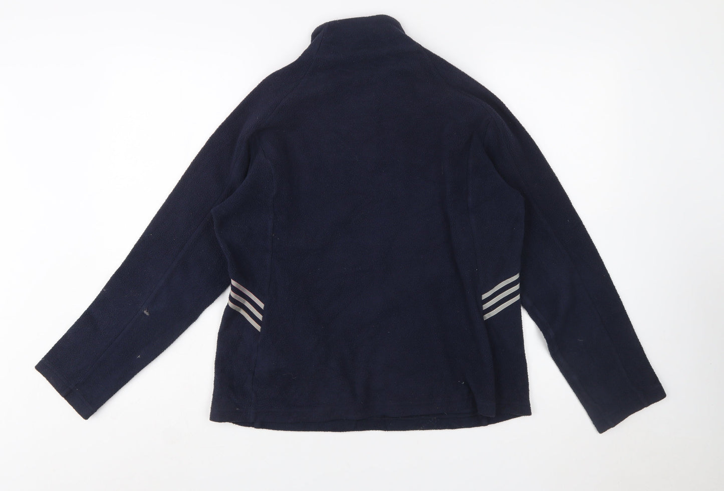 Adidas Women's Navy Fleece Pullover Sweatshirt UK 14 with 1/4 Zip