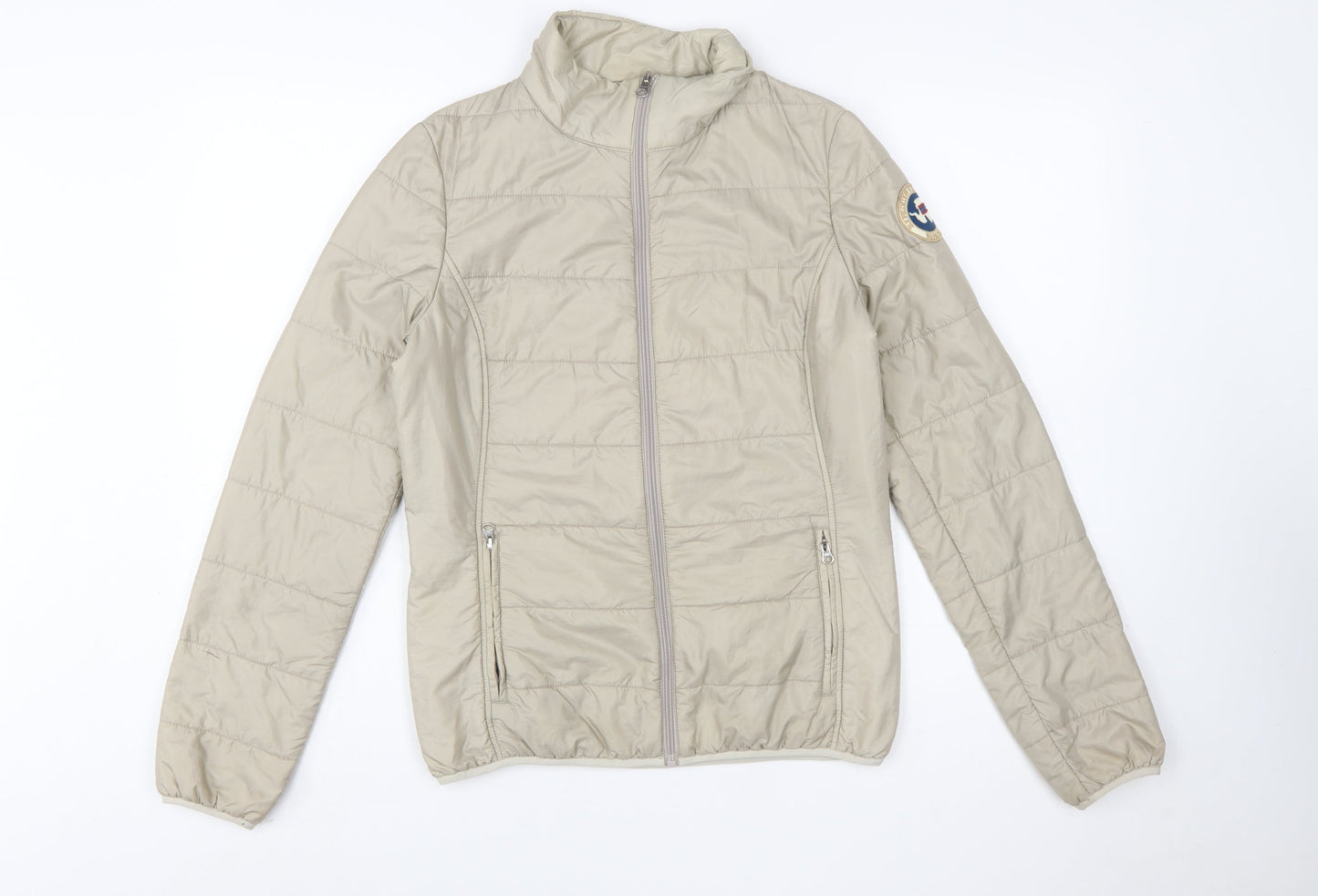 Napapijri Men’s Beige Puffer Jacket M Regular Stand-Up Collar