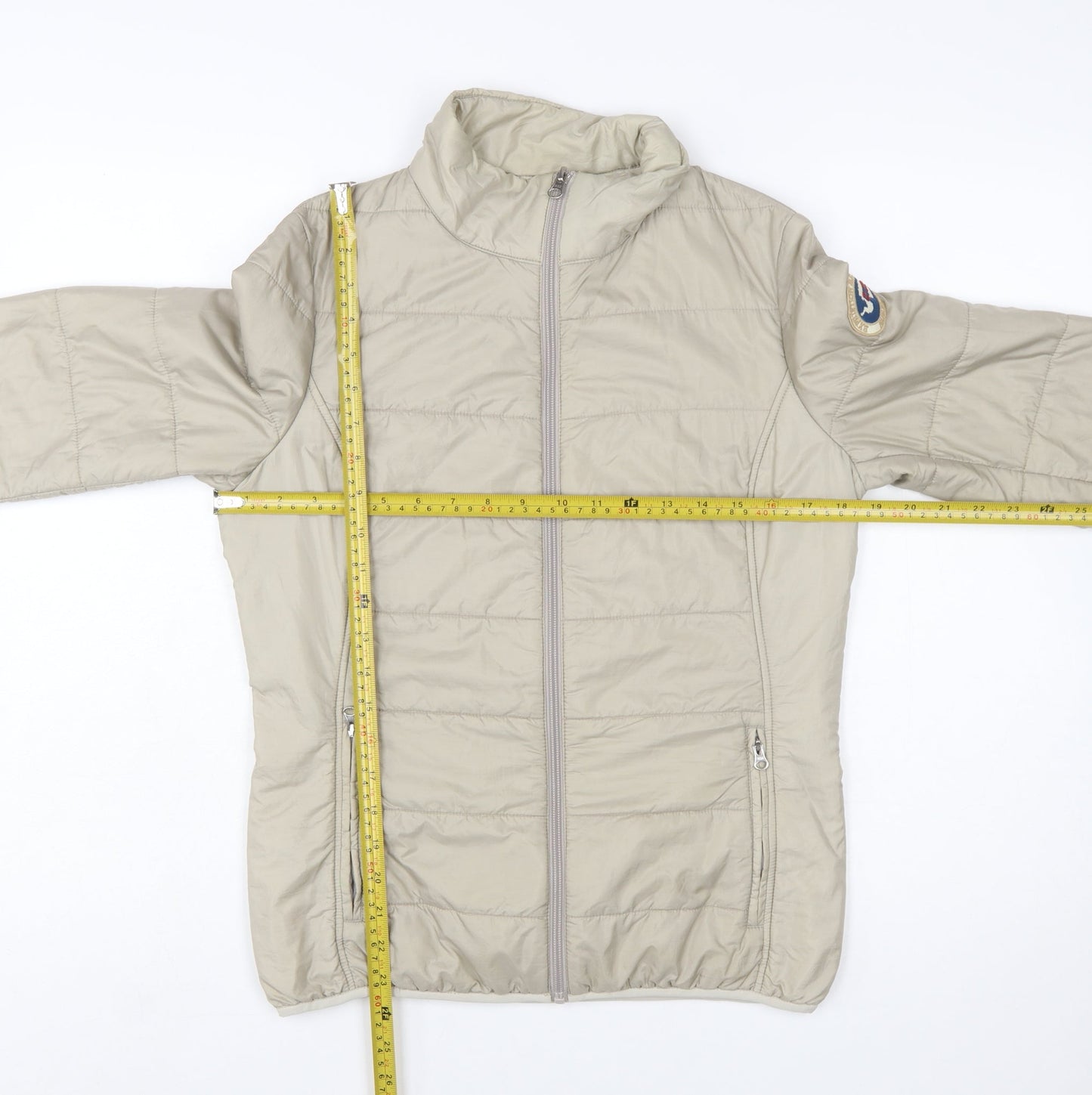 Napapijri Men’s Beige Puffer Jacket M Regular Stand-Up Collar
