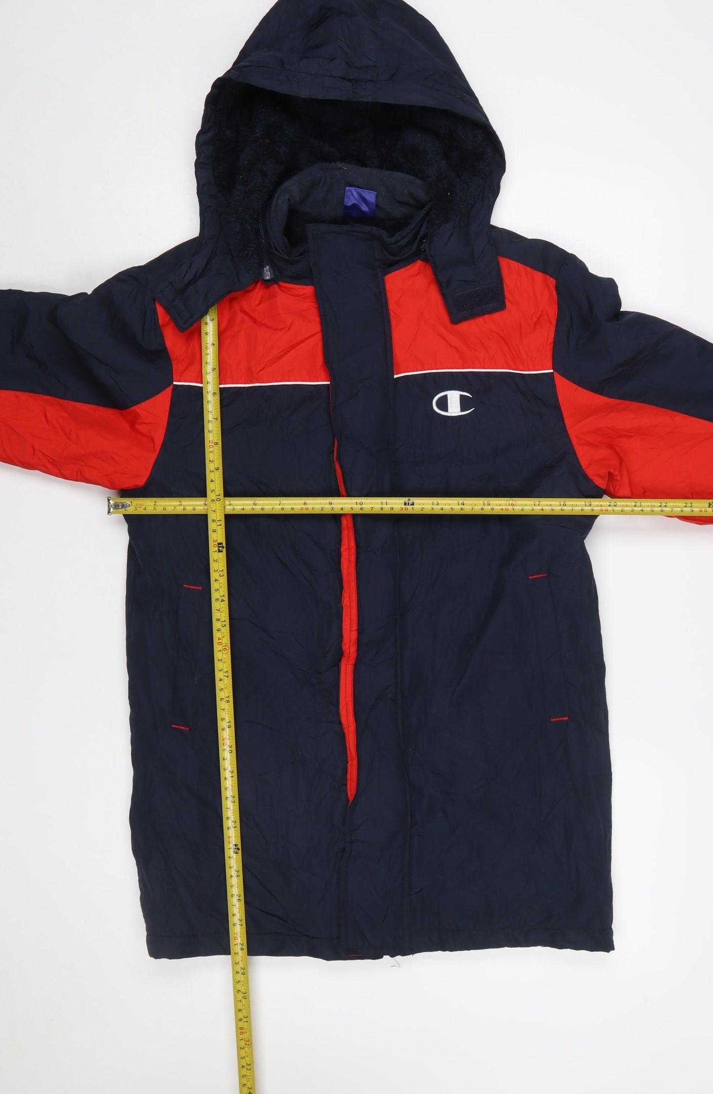 Champion Boys Blue Red Hooded Winter Parka Coat 11-12 Years