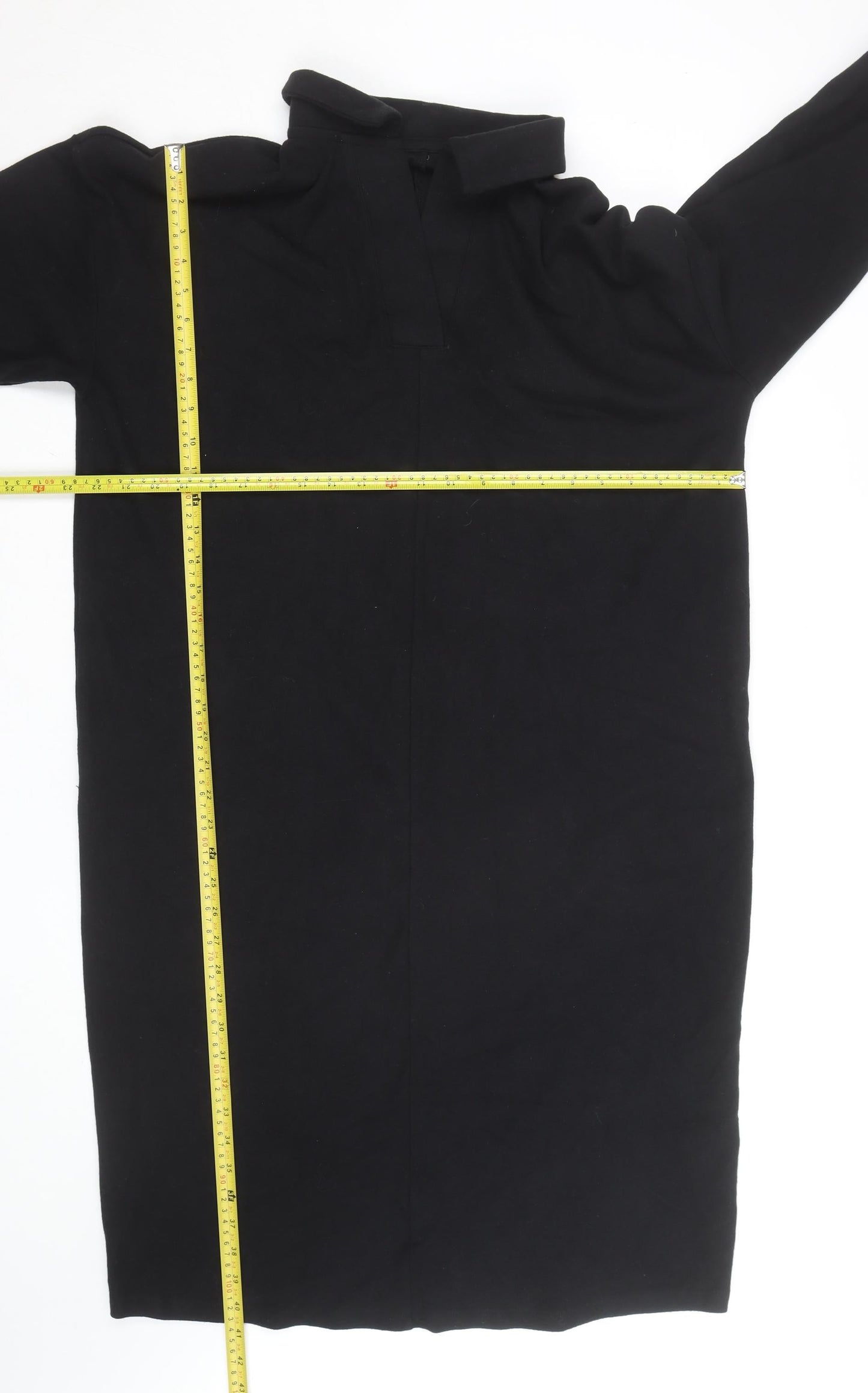 ASOS DESIGN Women’s Black Shift Dress UK 10 Long Sleeve High Neck