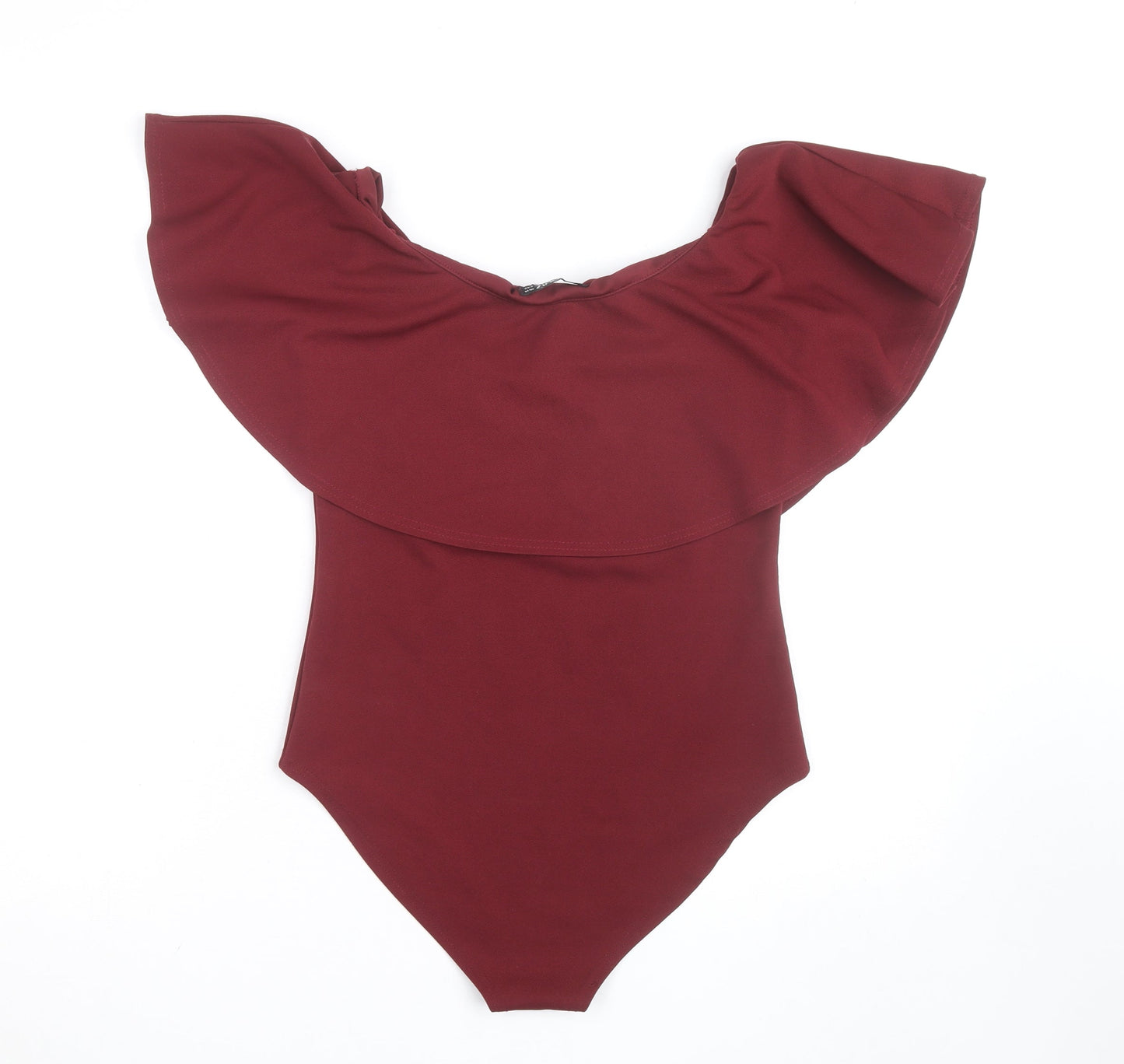 Quiz Women’s Red Off Shoulder Ruffle Bodysuit Size 14