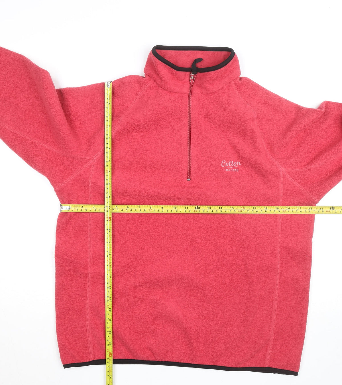 Cotton Traders Women's Pink Fleece 1/4 Zip Pullover Jacket L