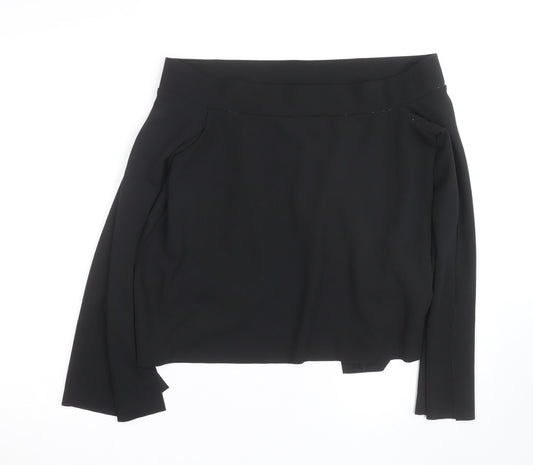 Zara Womens Black Off Shoulder Long Sleeve Basic Blouse Size 12