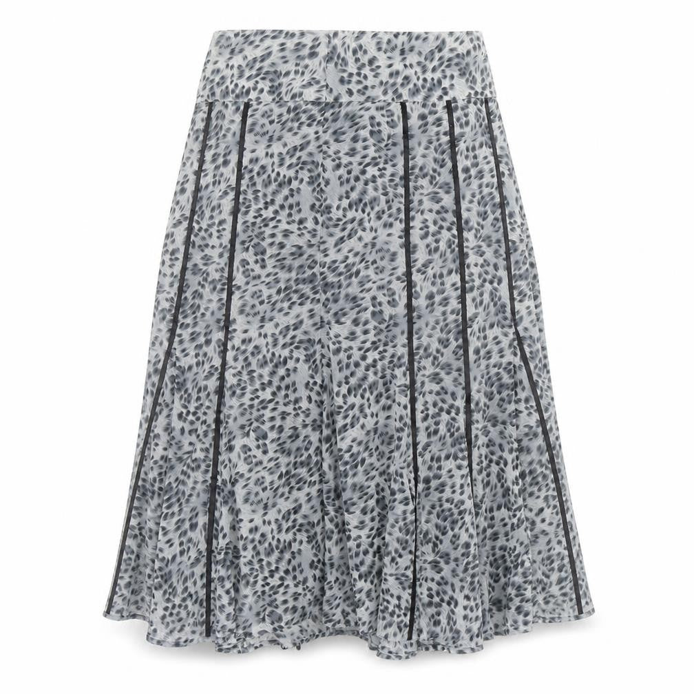 Dunnes Stores Womens Grey Animal Print Midi A-Line Skirt Size 8