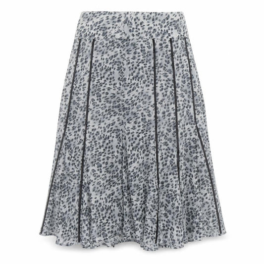 Dunnes Womens Grey Animal Print Midi A-Line Skirt Size 8