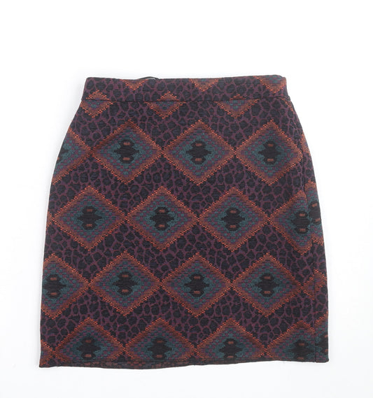 Dunnes Stores Women’s Multicoloured Size 8 Geometric Knit Pencil Skirt
