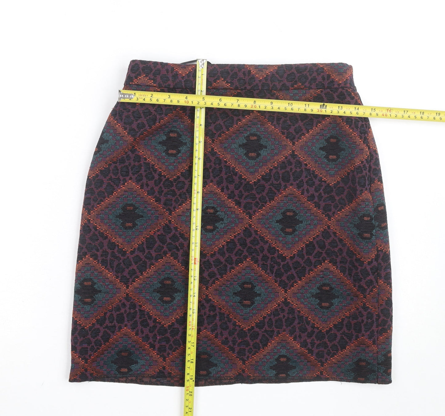 Dunnes Stores Women’s Multicoloured Size 8 Geometric Knit Pencil Skirt
