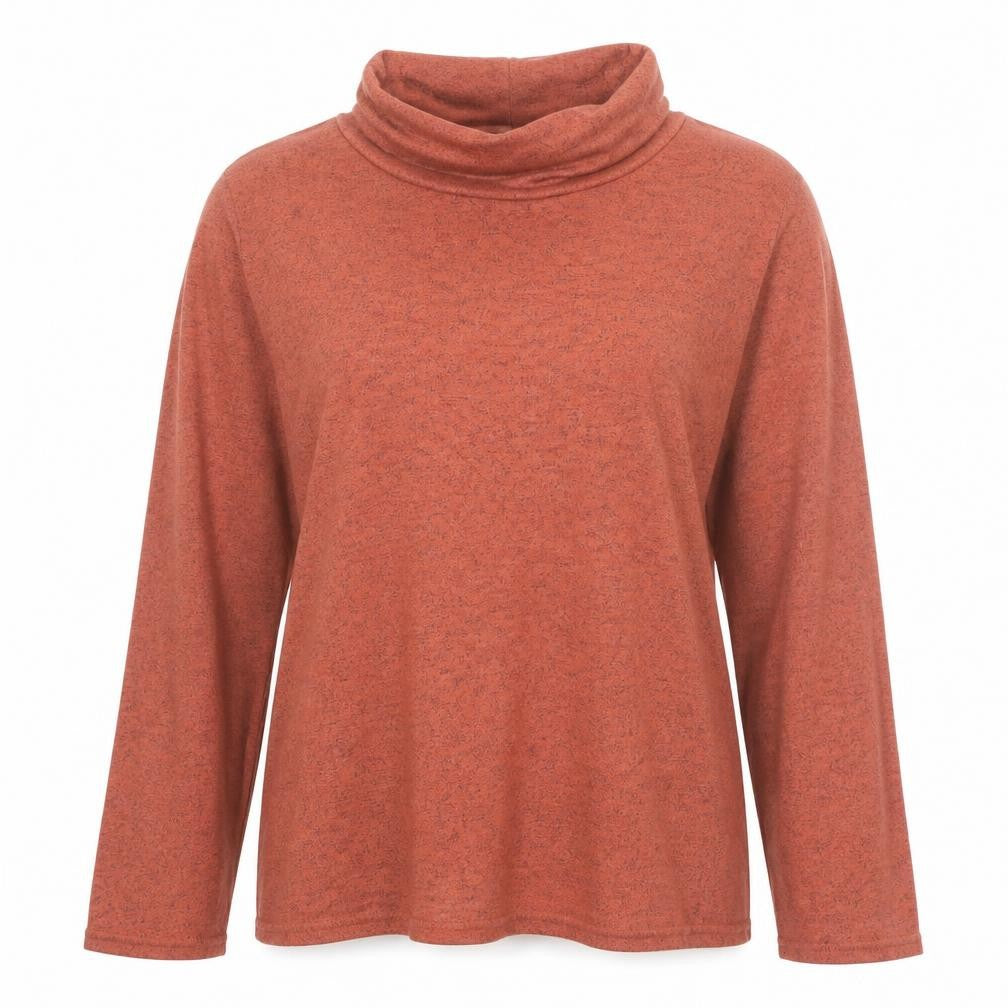 Isle Essentials Women's Brown Roll Neck Long Sleeve Pullover Jumper M 14-16