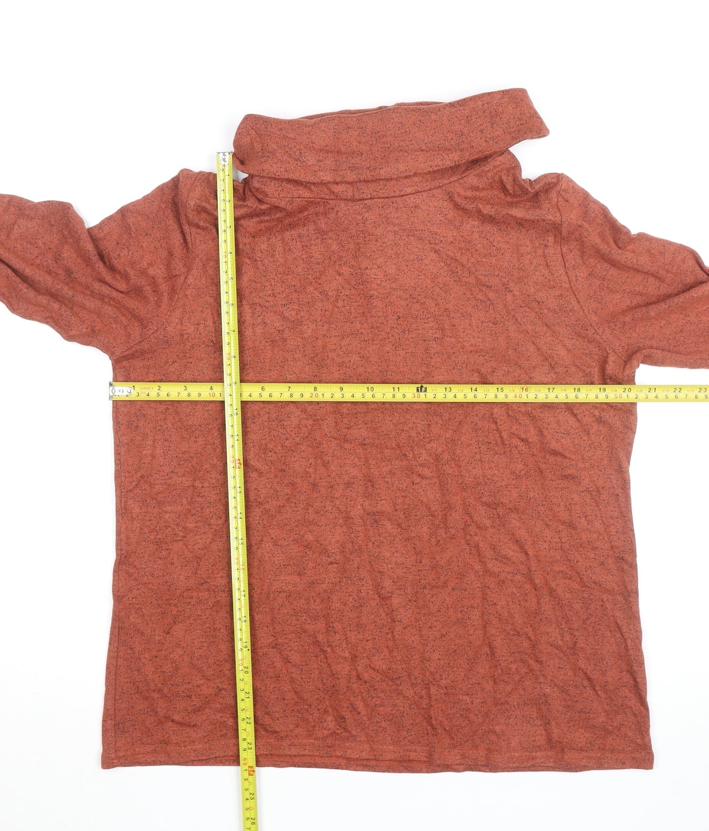 Isle Essentials Women's Brown Roll Neck Long Sleeve Pullover Jumper M 14-16