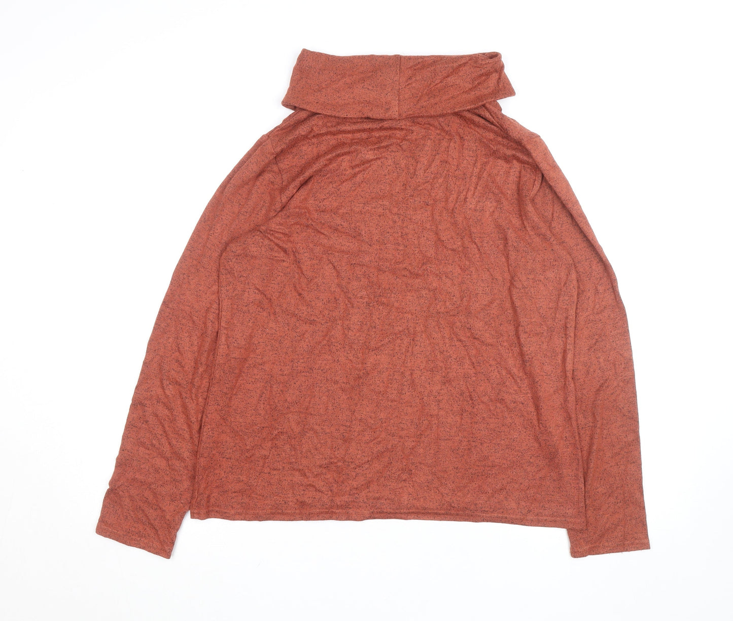 Isle Essentials Women's Brown Roll Neck Long Sleeve Pullover Jumper M 14-16