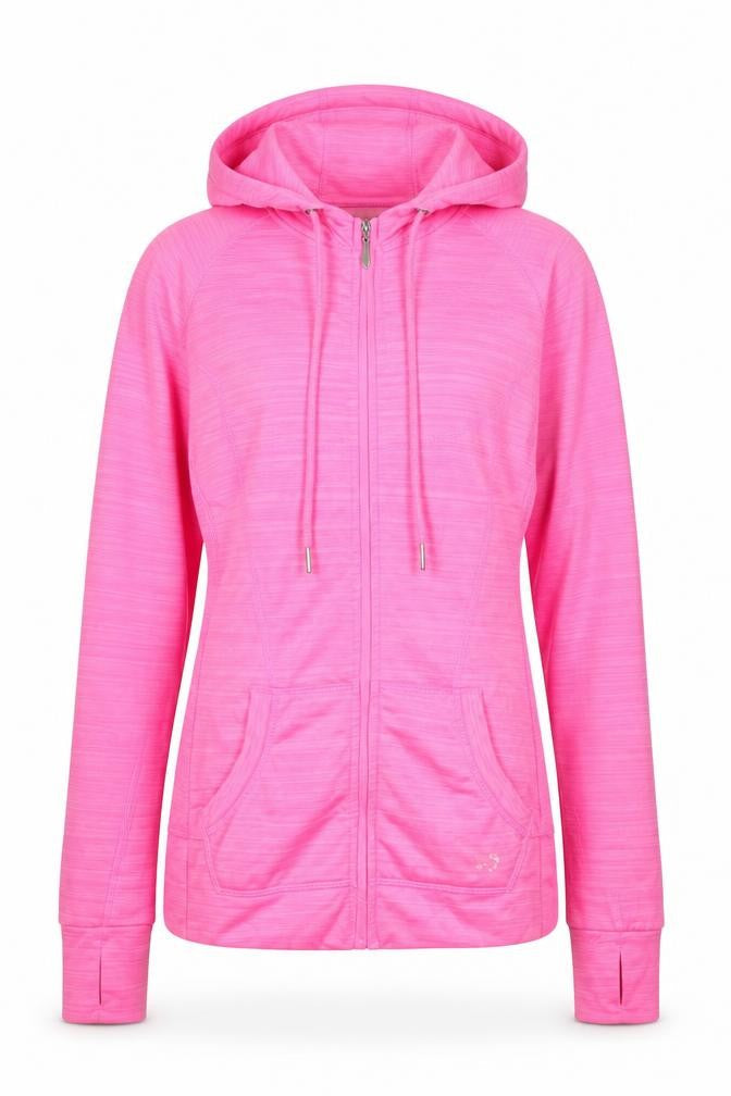 Perfection by Body Rage Women's Pink Full Zip Hooded Sweatshirt Size 8
