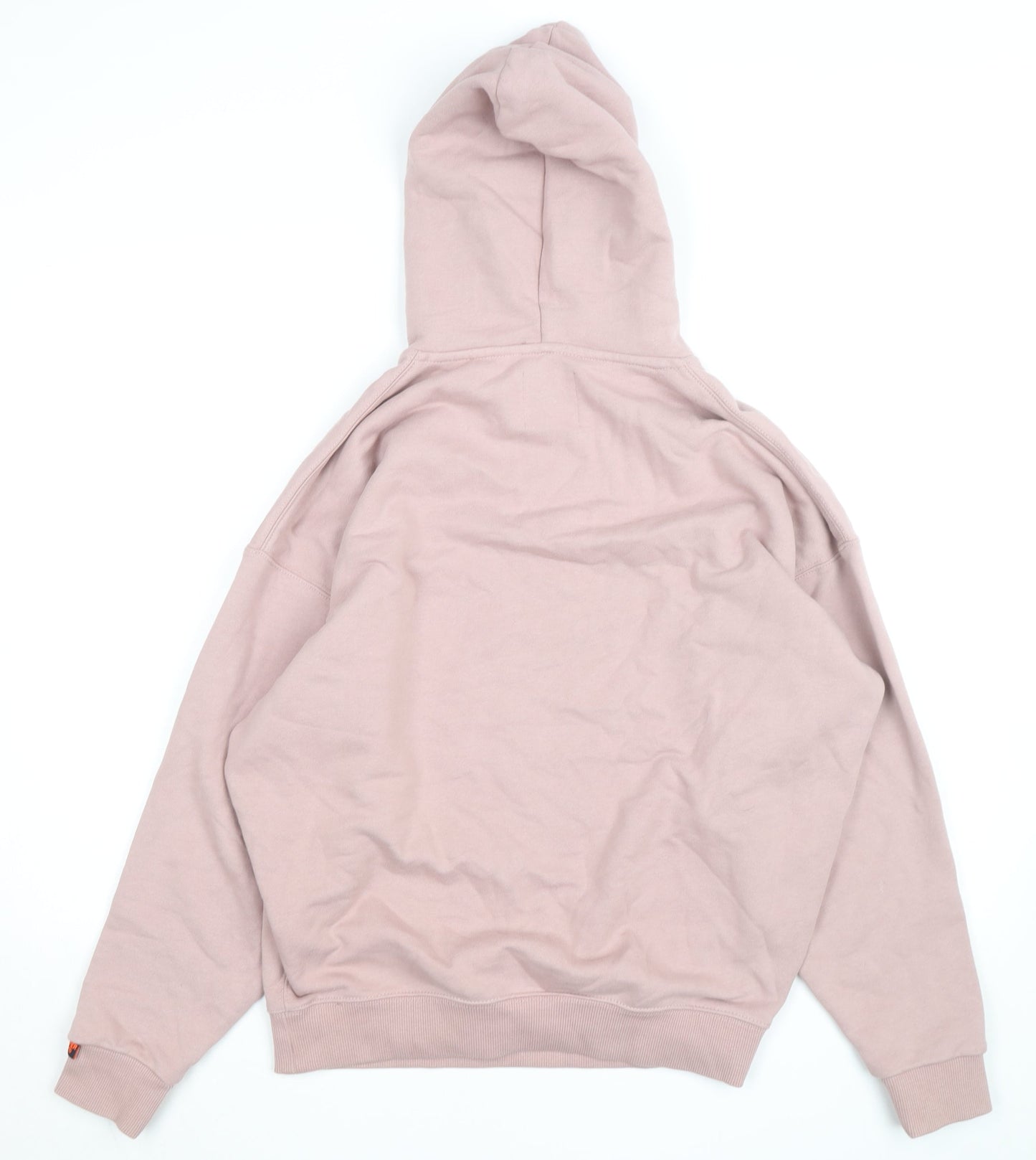 Superdry Womens Pink Hooded Pullover Sweatshirt UK 8 Rhinestone Logo