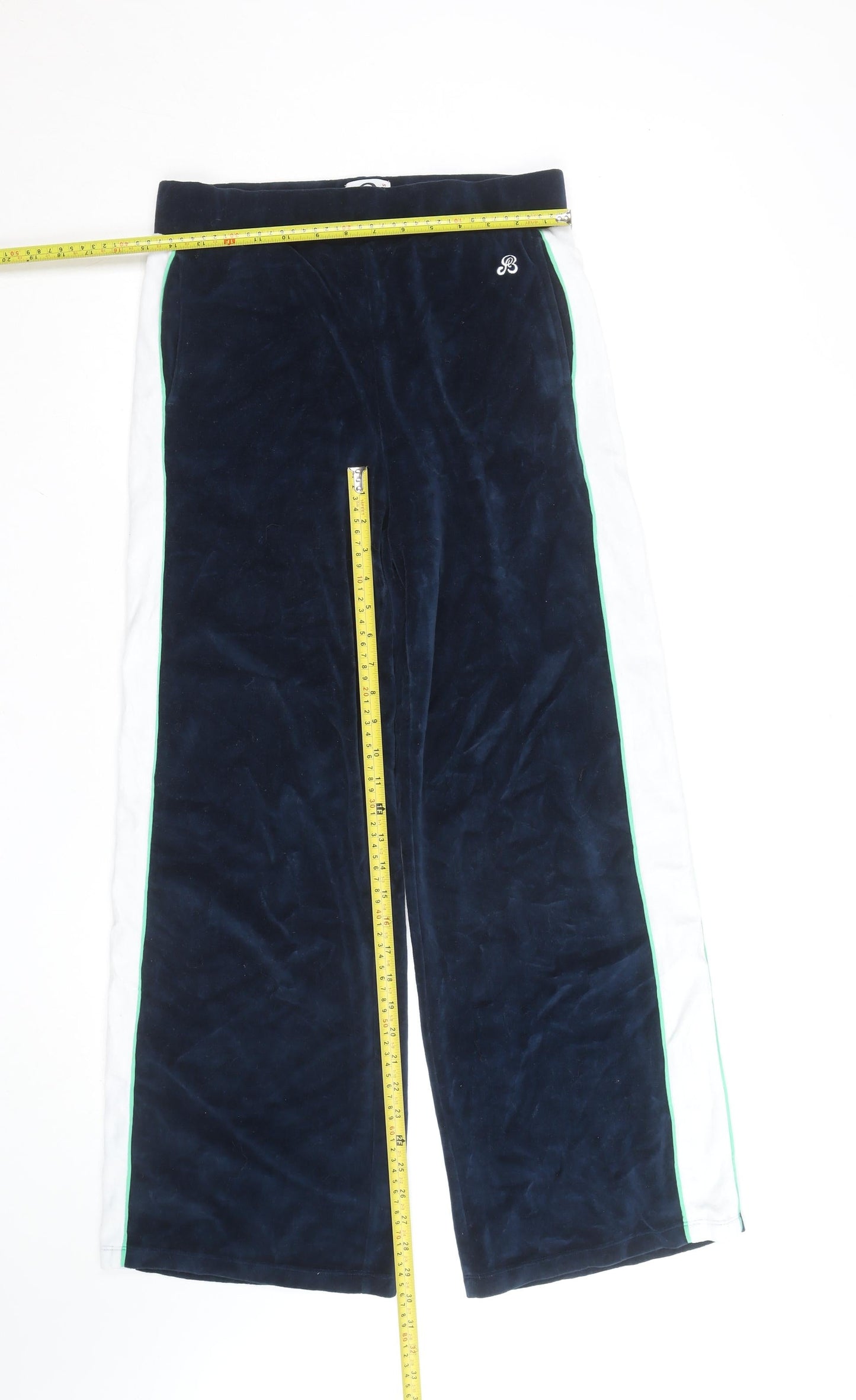 St Bert's Men's Blue Velour Sweatpants Small Straight Leg