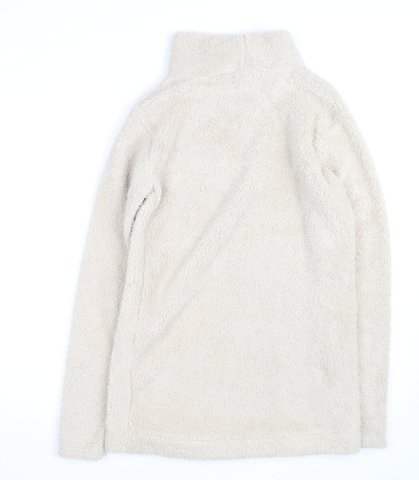 Missguided Women Beige Fleece Roll Neck Long Sleeve Pullover Jumper UK 6