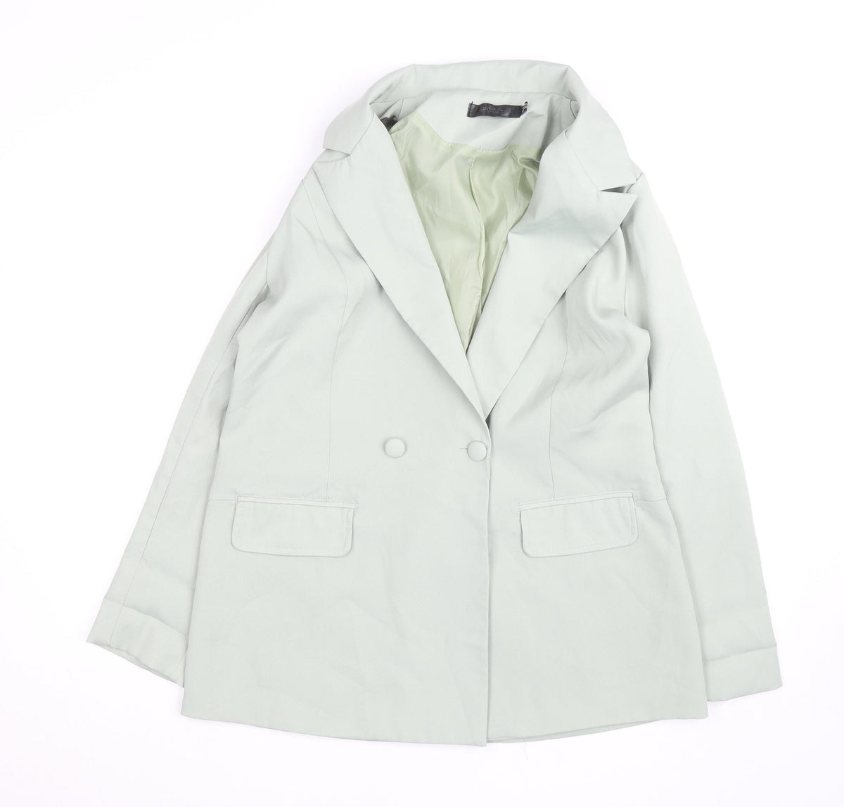 Zara Women Mint Green Double-Breasted Blazer UK 10 Regular Fit