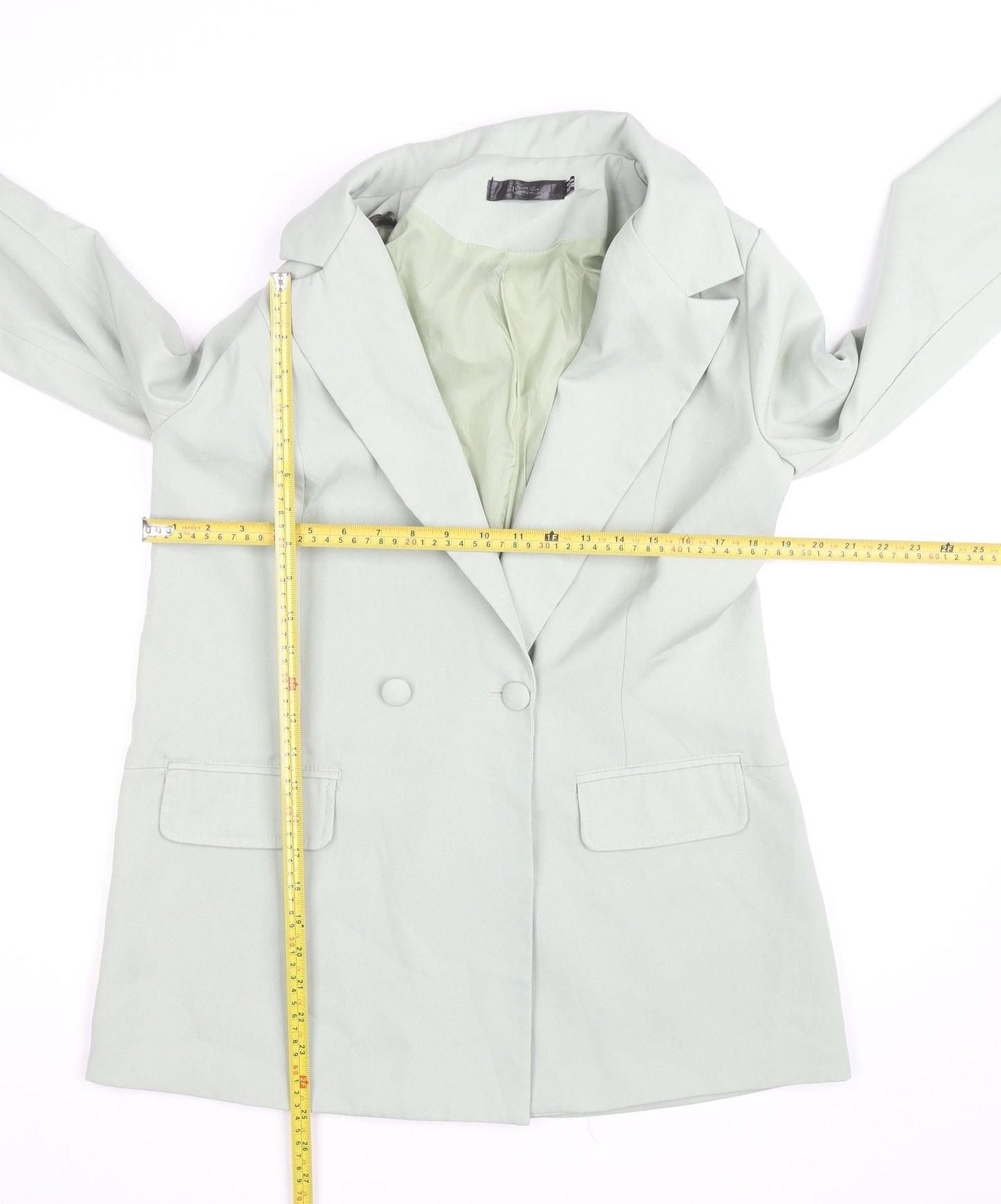 Zara Women Mint Green Double-Breasted Blazer UK 10 Regular Fit