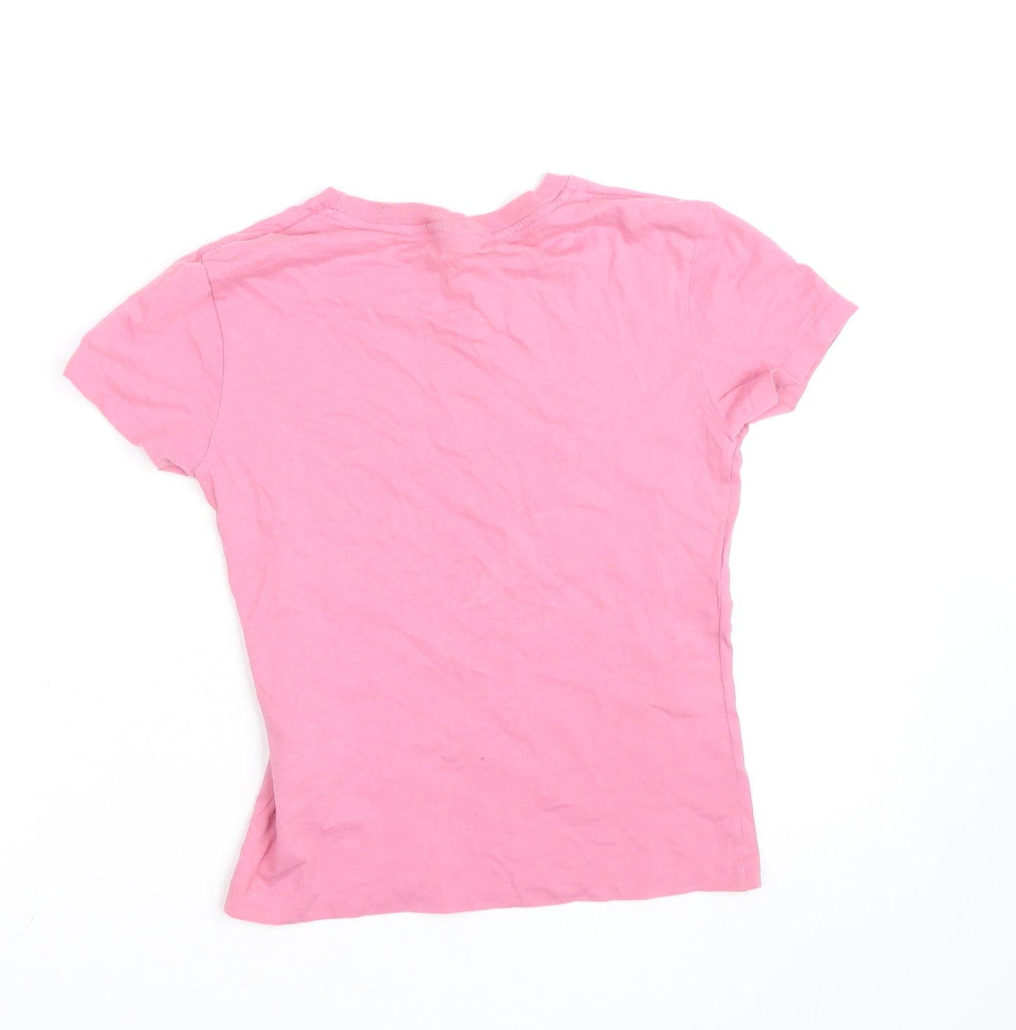 Levi's Girls Pink Crew Neck Short Sleeve Cotton Logo T-Shirt Size S