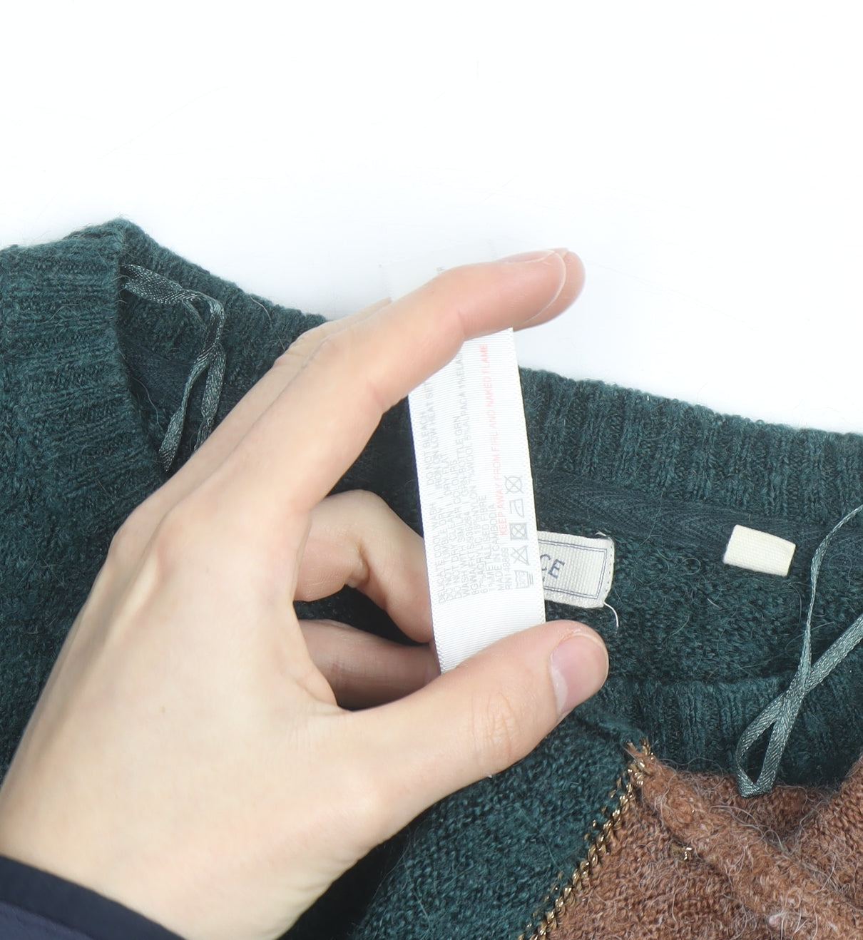 Fat Face Women's Green Brown Colour Block Wool Blend Jumper Size 12