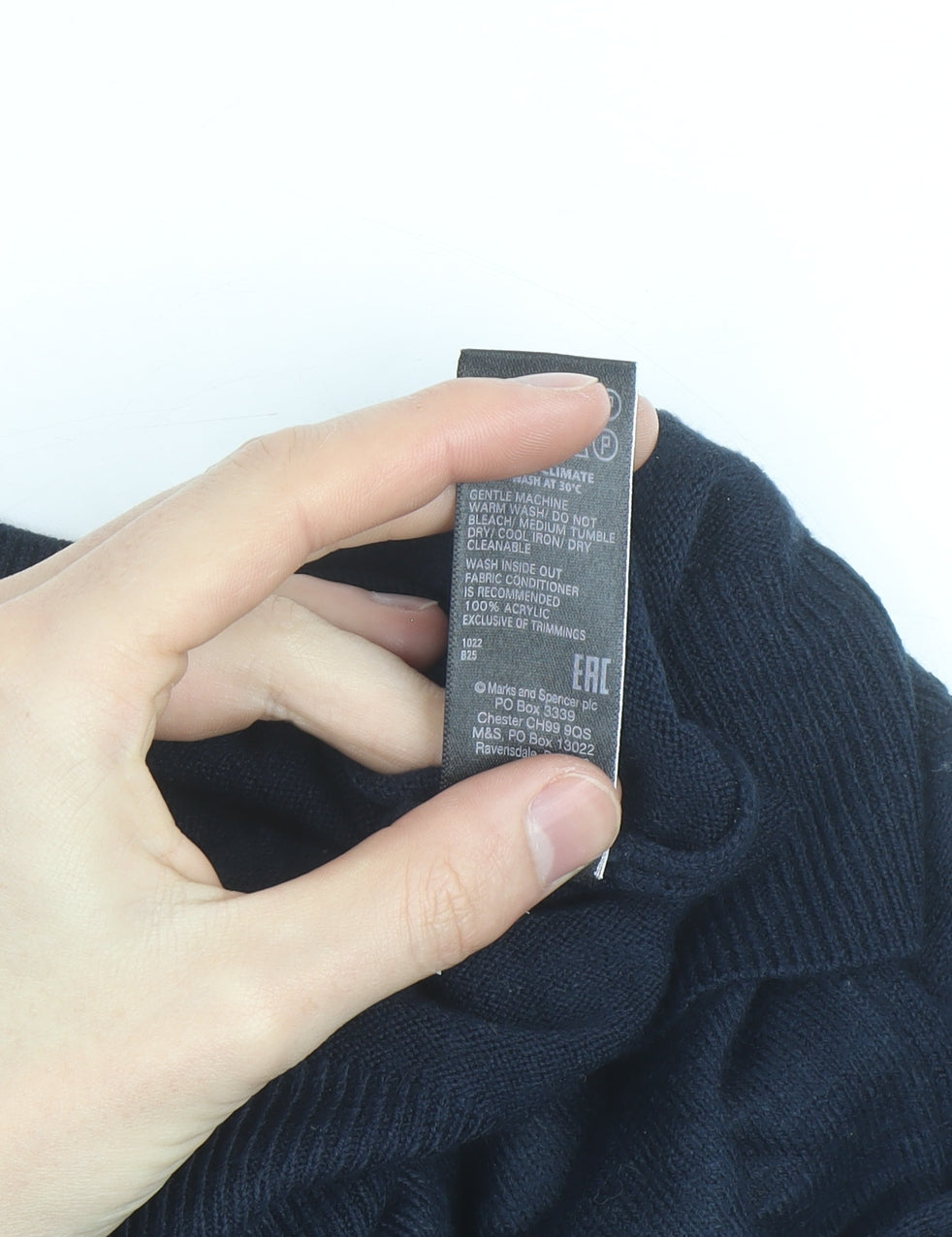 Marks and Spencer Women Blue Heart Knit Pullover Jumper Size 10