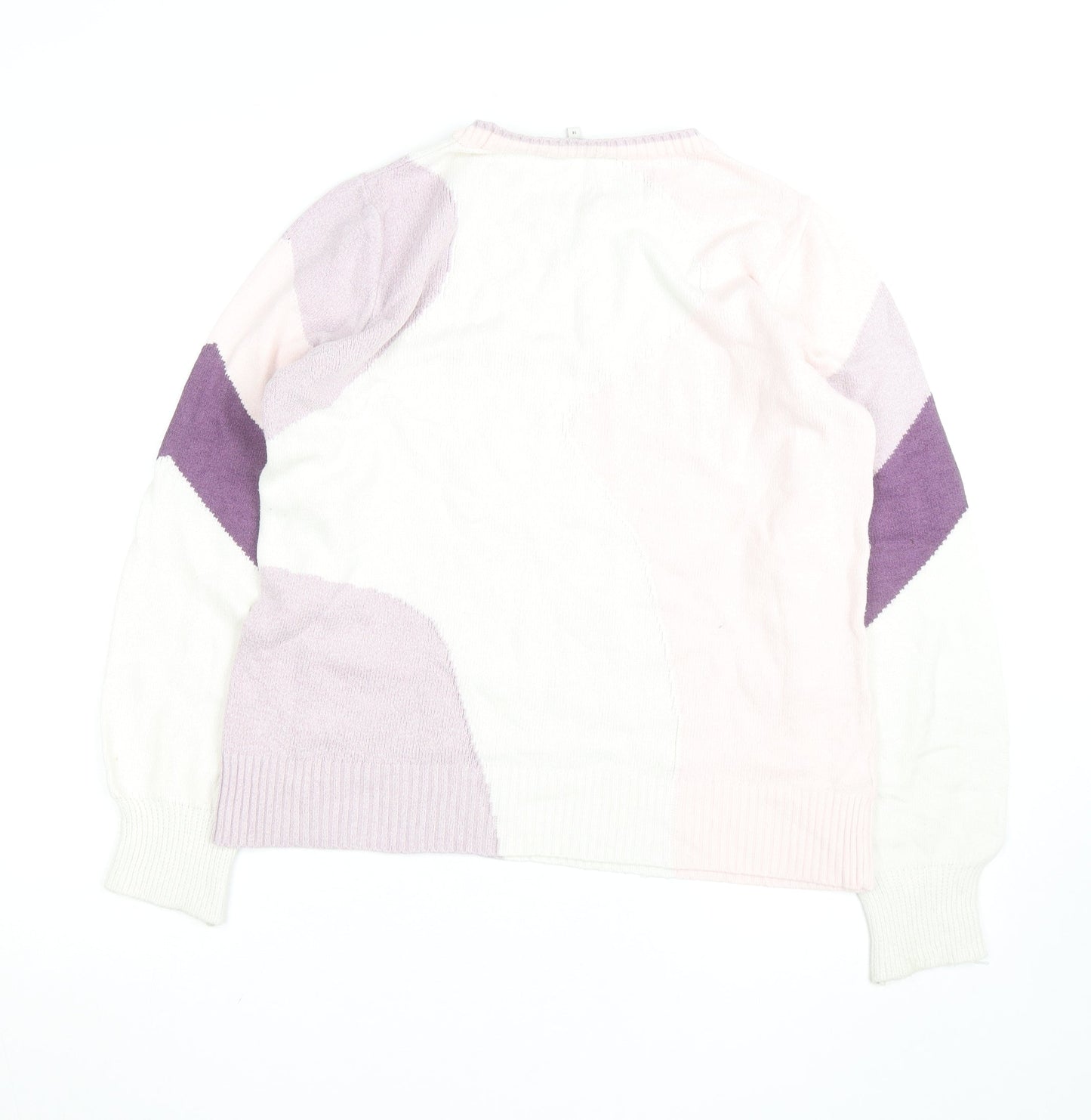 Next Women's Multicoloured Cotton Knit Crew Neck Jumper Size 14