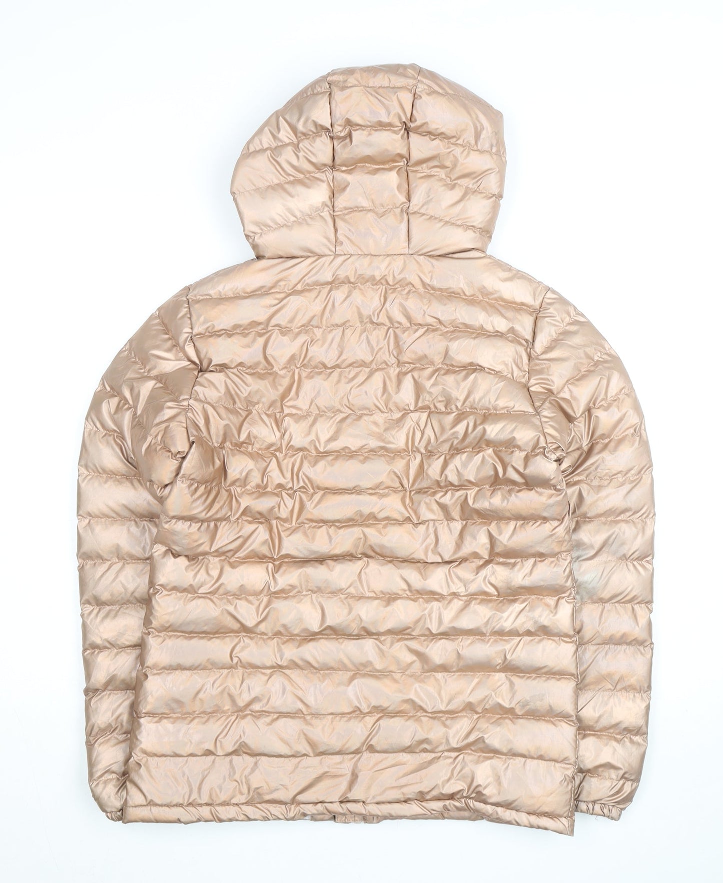 Mountain Warehouse Girls Beige Hooded Puffer Jacket 13 Years Water Resistant