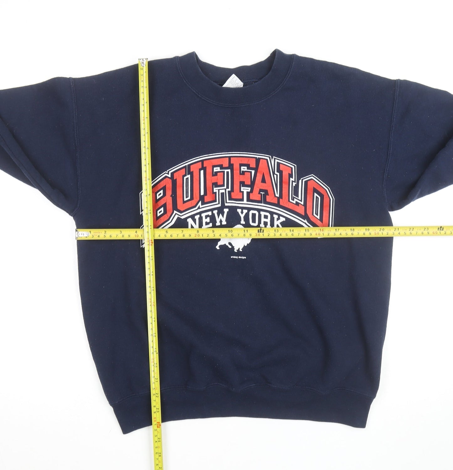 Gildan Men's Blue Buffalo New York Graphic Pullover Sweatshirt M