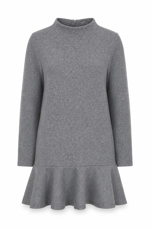 Marks & Spencer Women’s Grey Knit Shift Dress Size 8 Long Sleeve