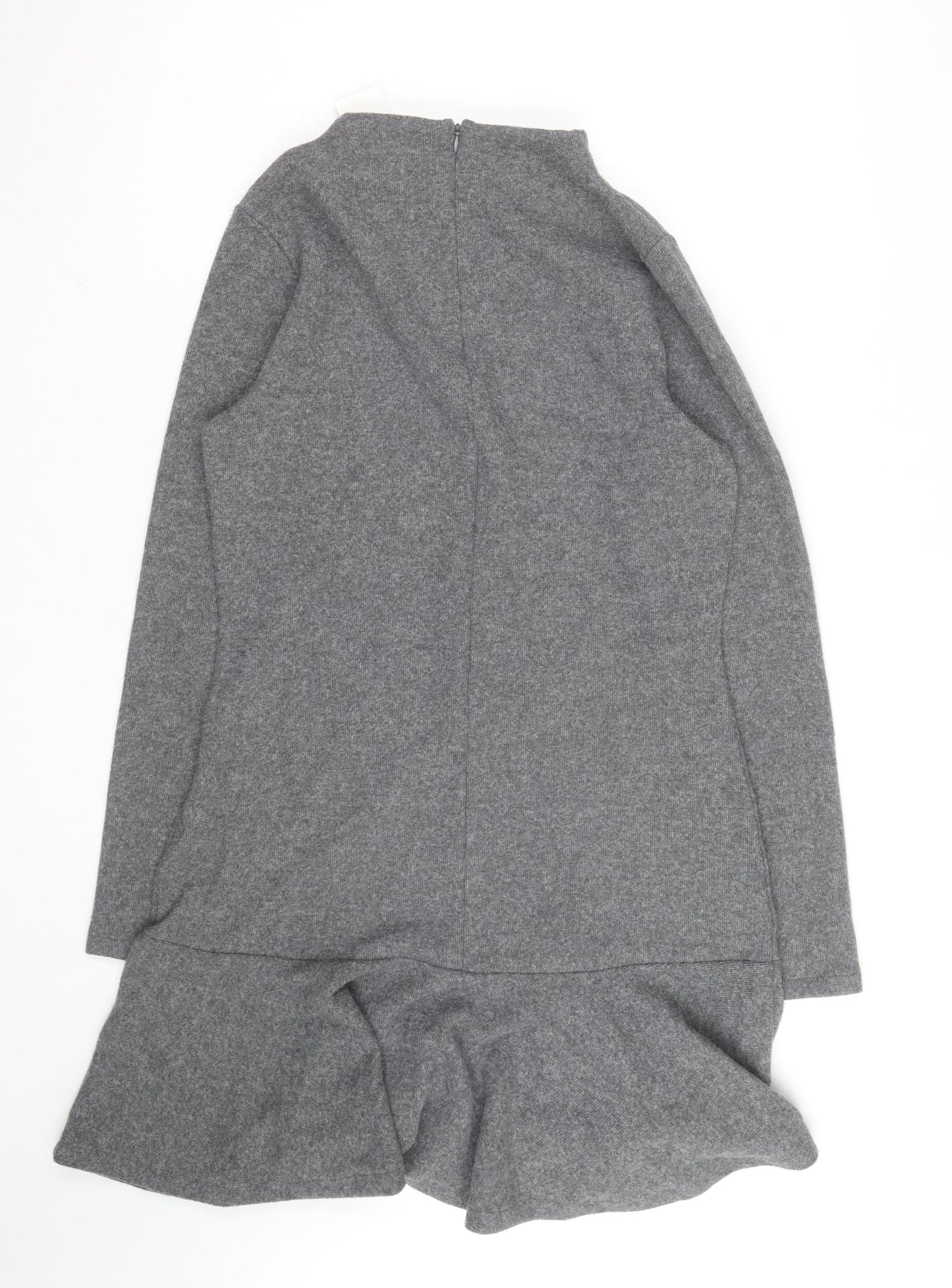 Marks and Spencer Women’s Grey Knit Shift Dress Size 8 Long Sleeve