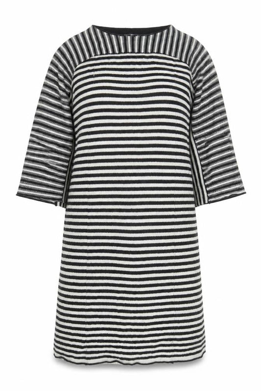 Zara Women Black Striped Wool Knit Shift Dress Size M