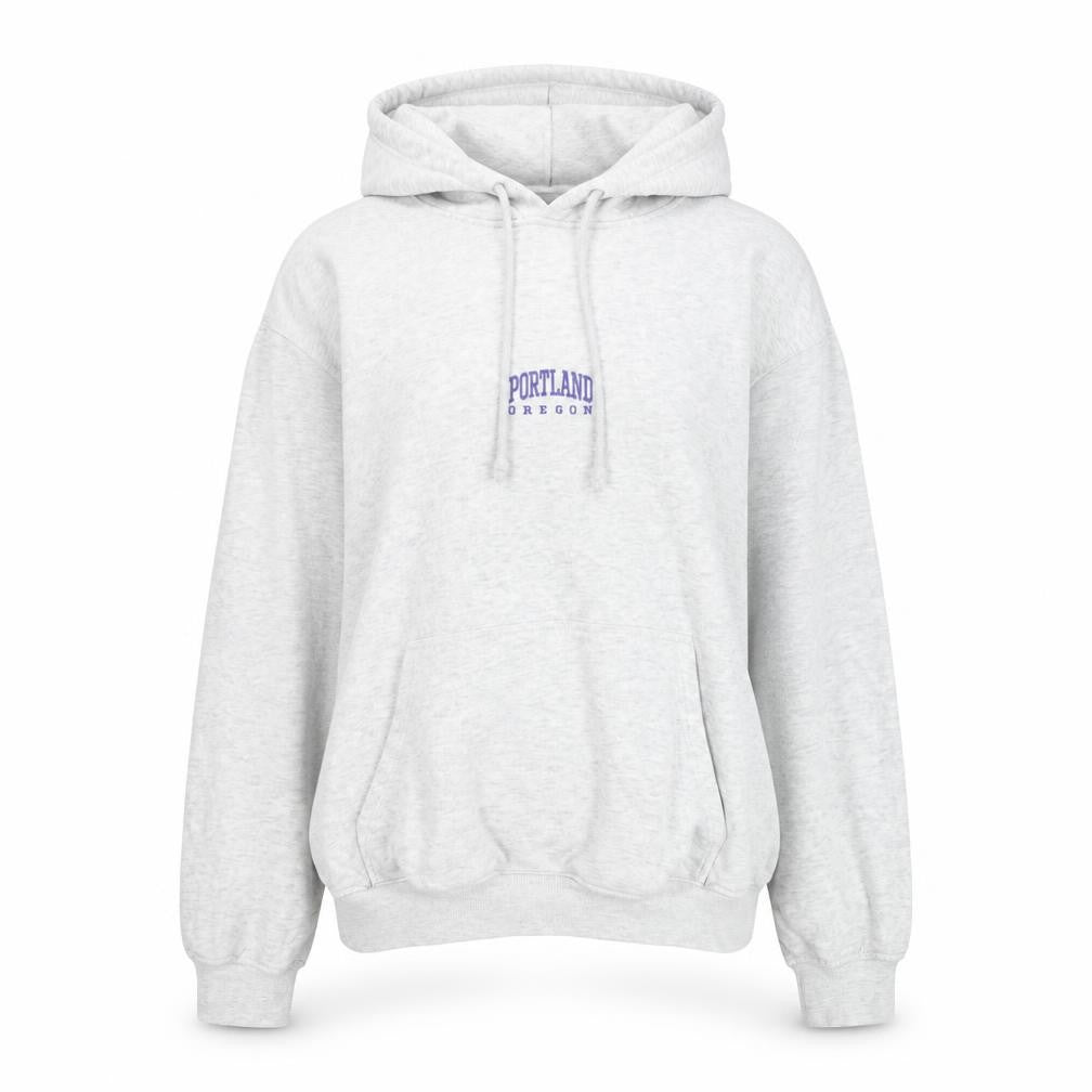 H&M Divided Womens Grey Pullover Hoodie L Portland Oregon Print