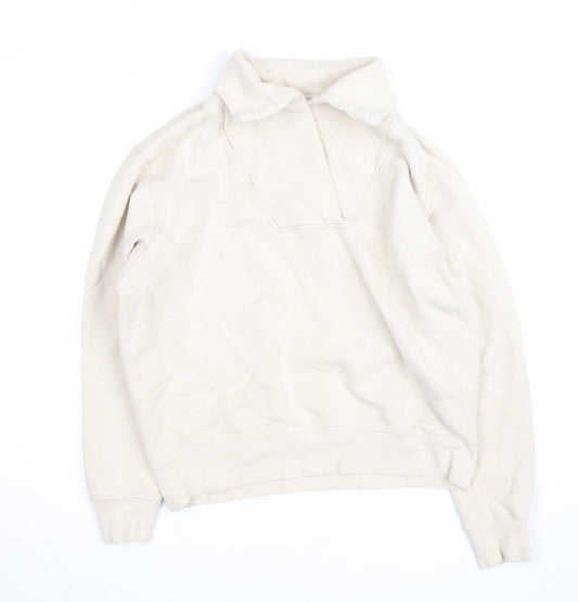 Reiss Women Beige High Neck Pullover Sweatshirt Jumper Size S