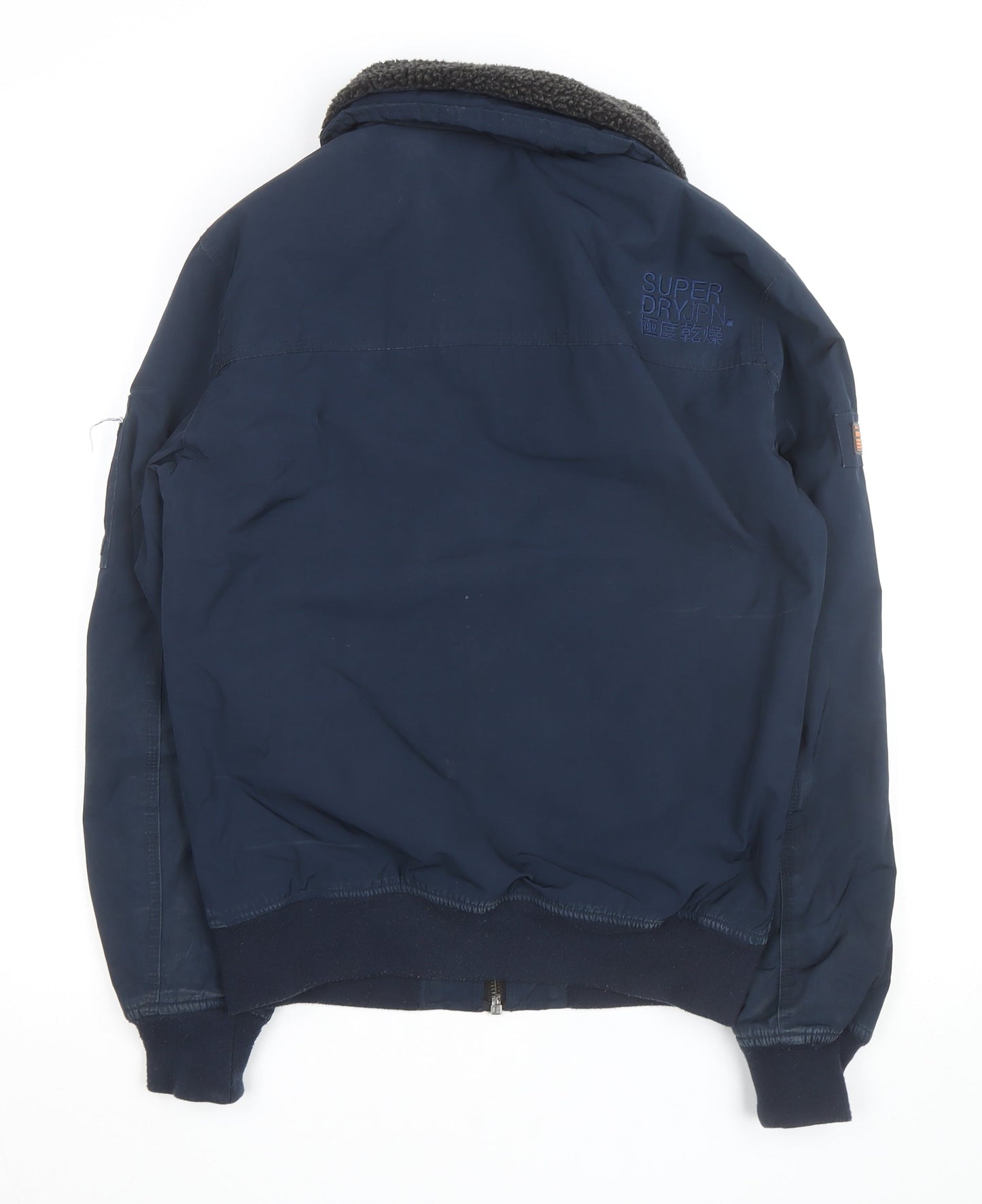 Superdry Men's Blue Bomber Jacket M Lined Fleece Collar