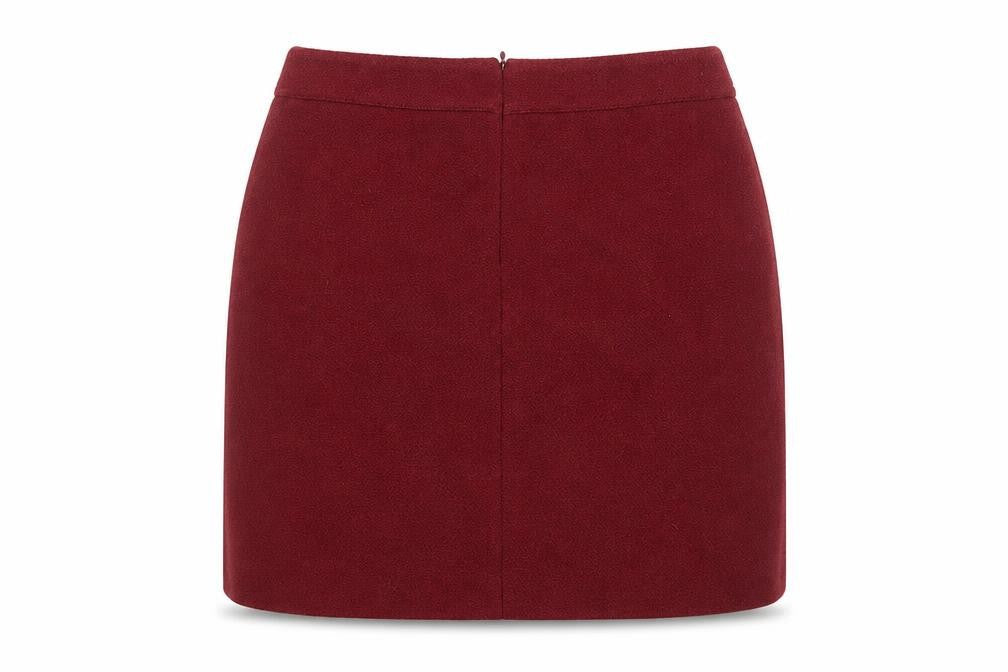 Jigsaw Women Red Wool Short Pencil Skirt Size 8