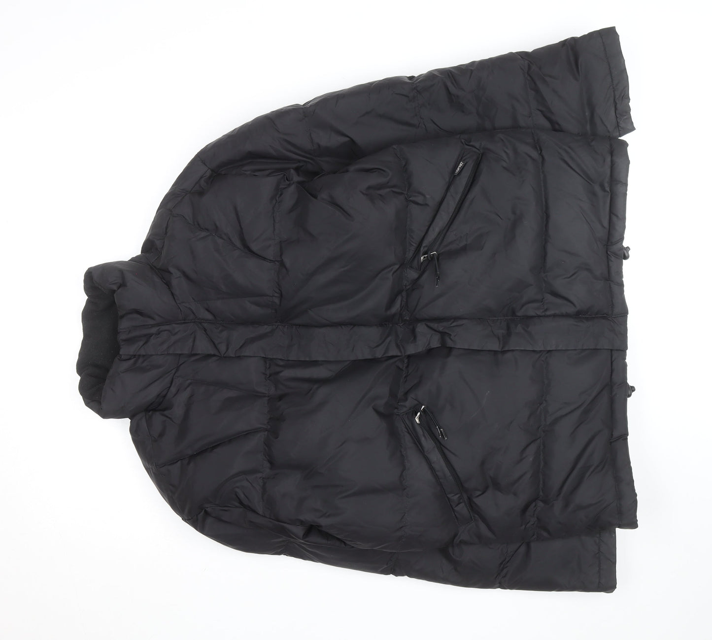 Esprit Mens Black 38R Puffer Jacket with Zip Pockets Winter Warm