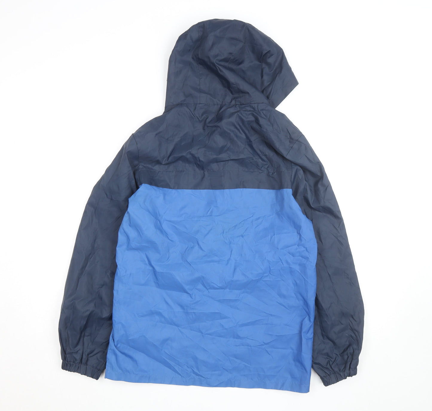 Nutmeg Boys Blue Hooded Windbreaker Jacket 13-14 Years Lightweight Zip Coat
