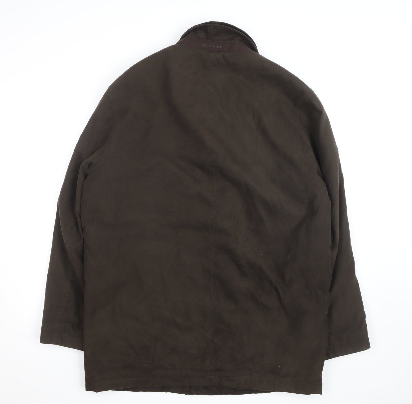 Jupiter Men's Brown Mid-Length Cotton Leather Overcoat Size 50