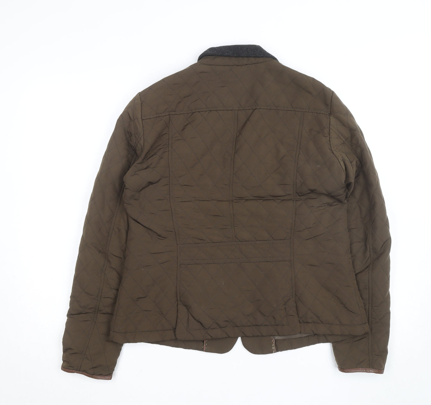 Massimo Dutti Women's Brown Quilted Short Jacket Size M