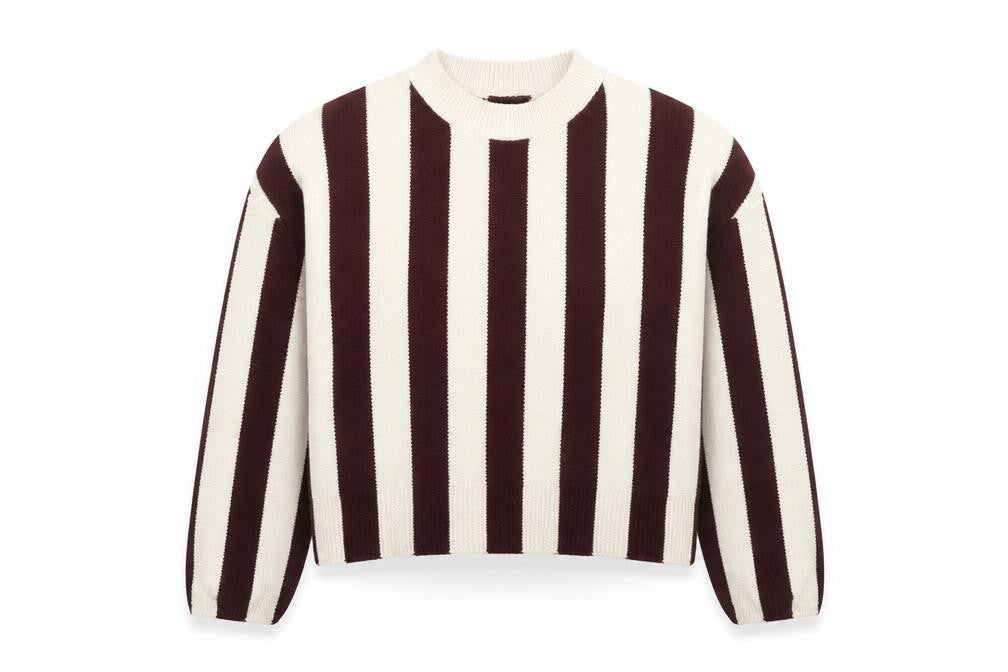 ASOS DESIGN Women’s Brown Stripe Crew Neck Knit Jumper M