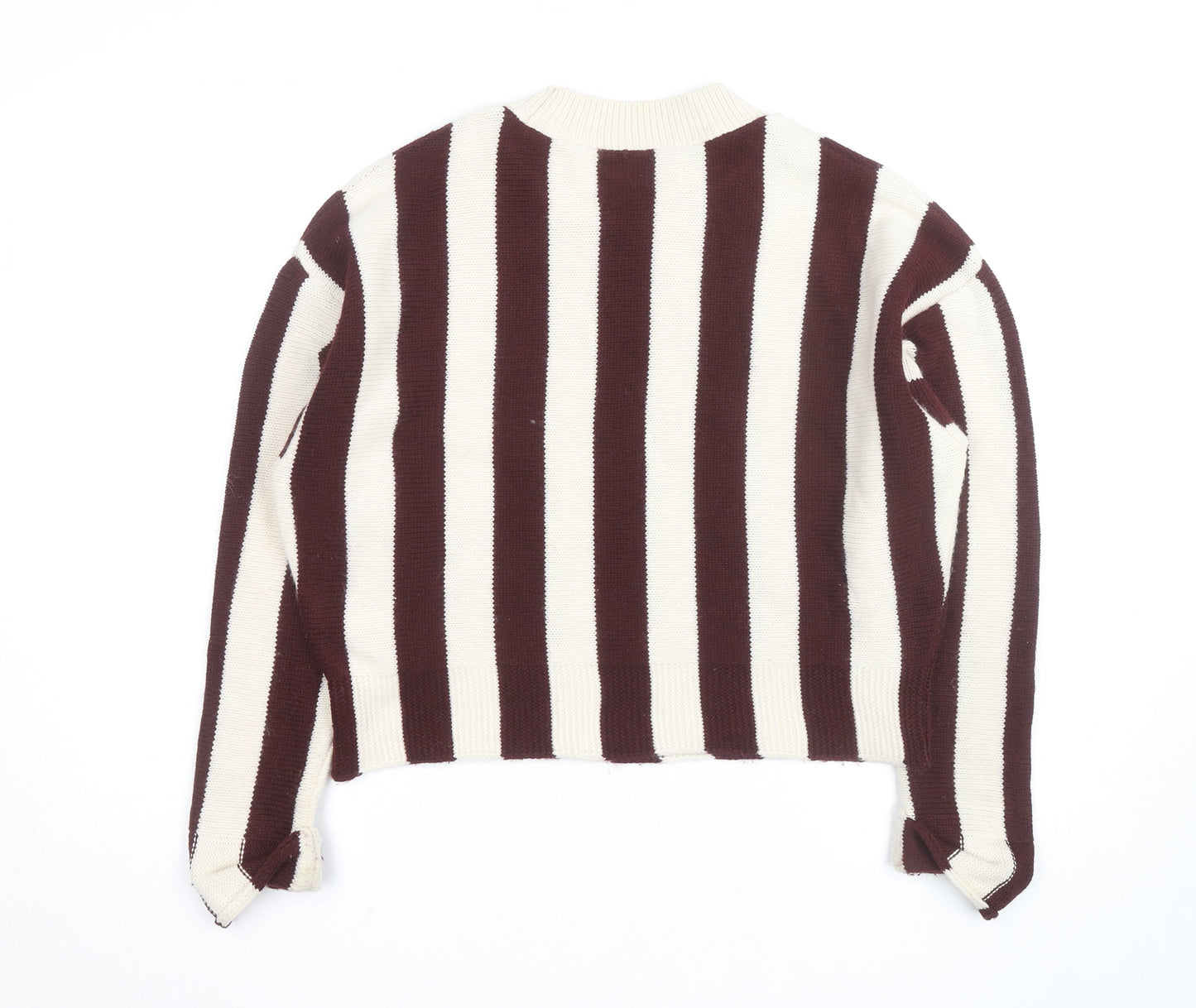 ASOS DESIGN Women’s Brown Stripe Crew Neck Knit Jumper M