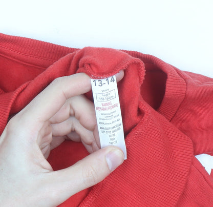 Brand and care label for George boys’ red super mario sweatshirt 13-14 years long sleeve pullover