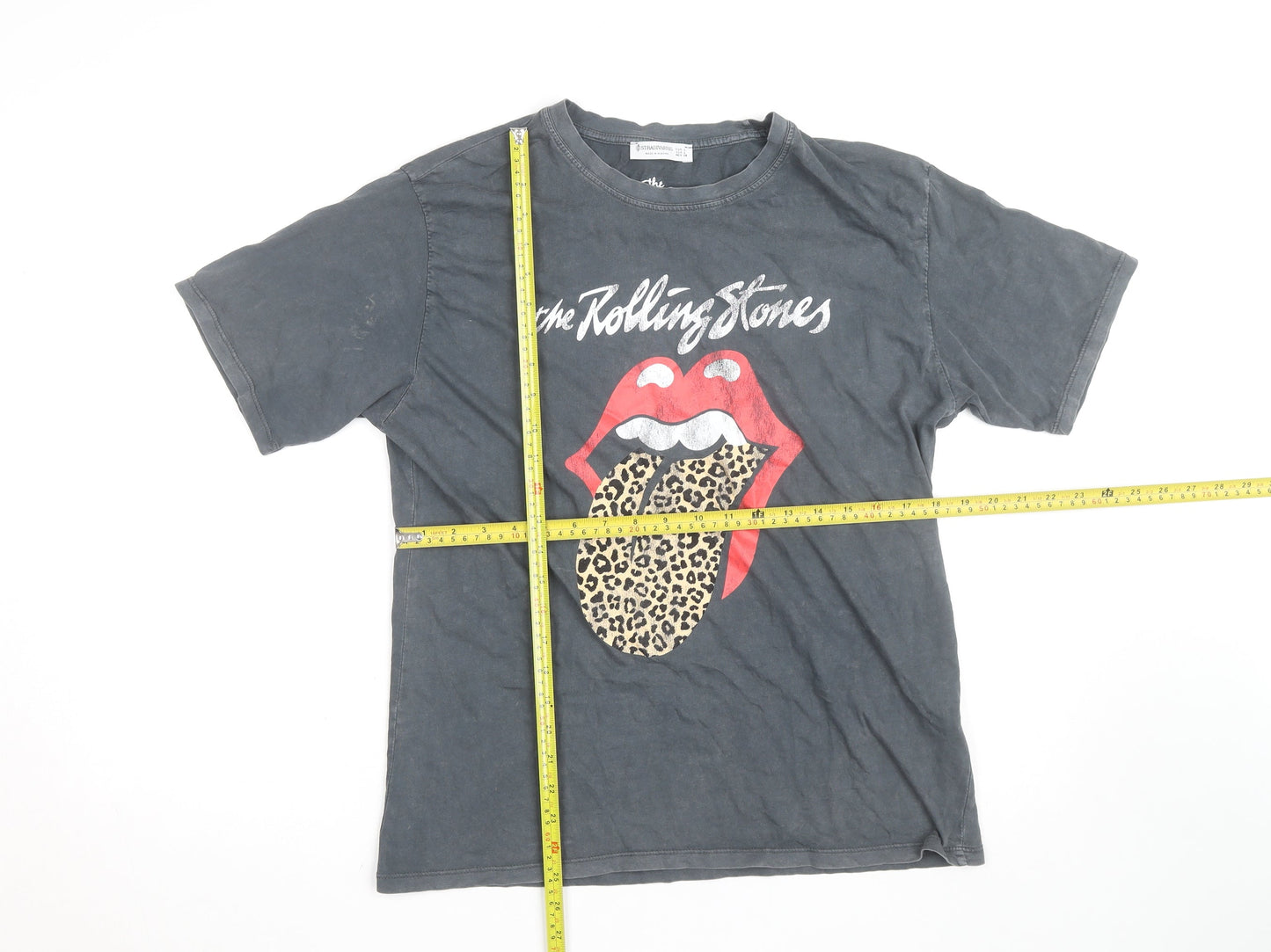 Stradivarius Womens Black Rolling Stones Graphic T-Shirt Size L