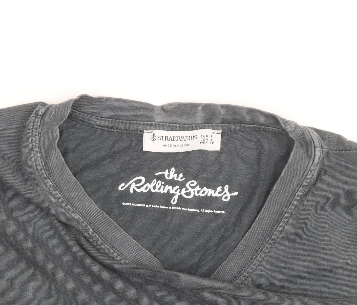 Stradivarius Womens Black Rolling Stones Graphic T-Shirt Size L