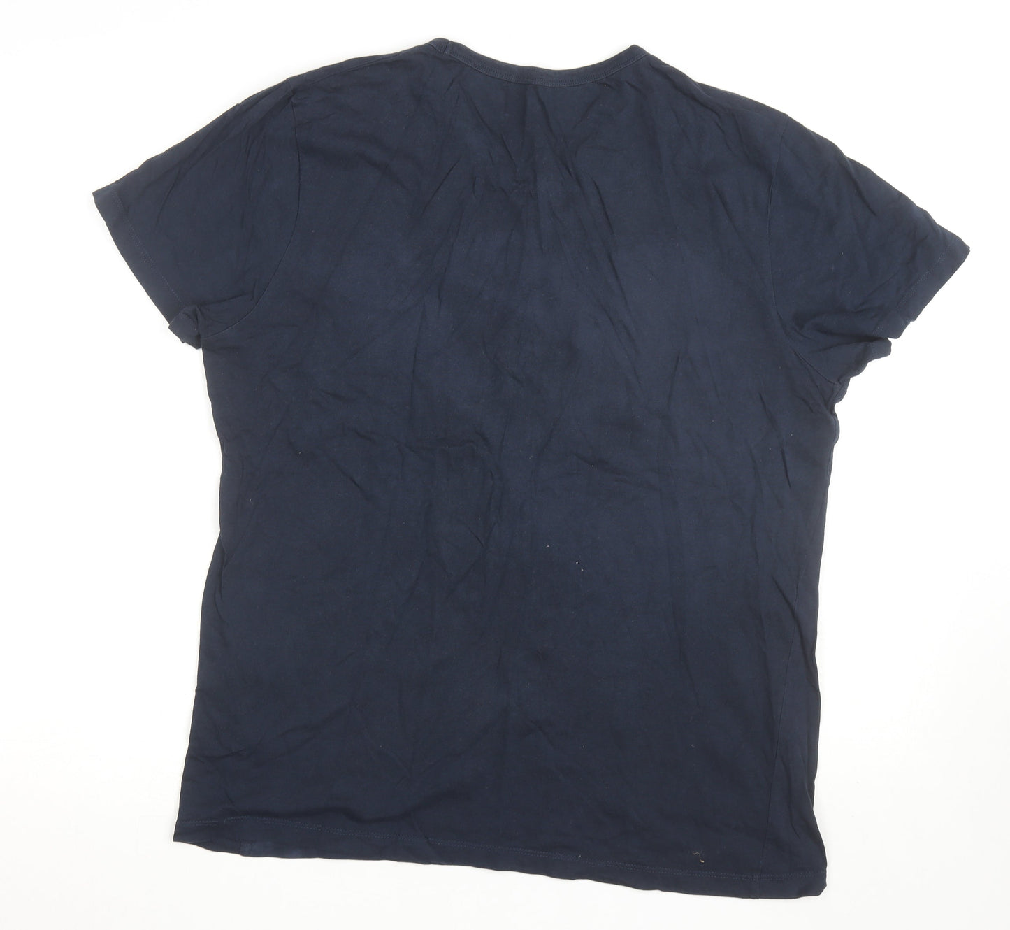 Jack & Jones Mens Navy Graphic Print Crew Neck Short Sleeve T-Shirt Size L