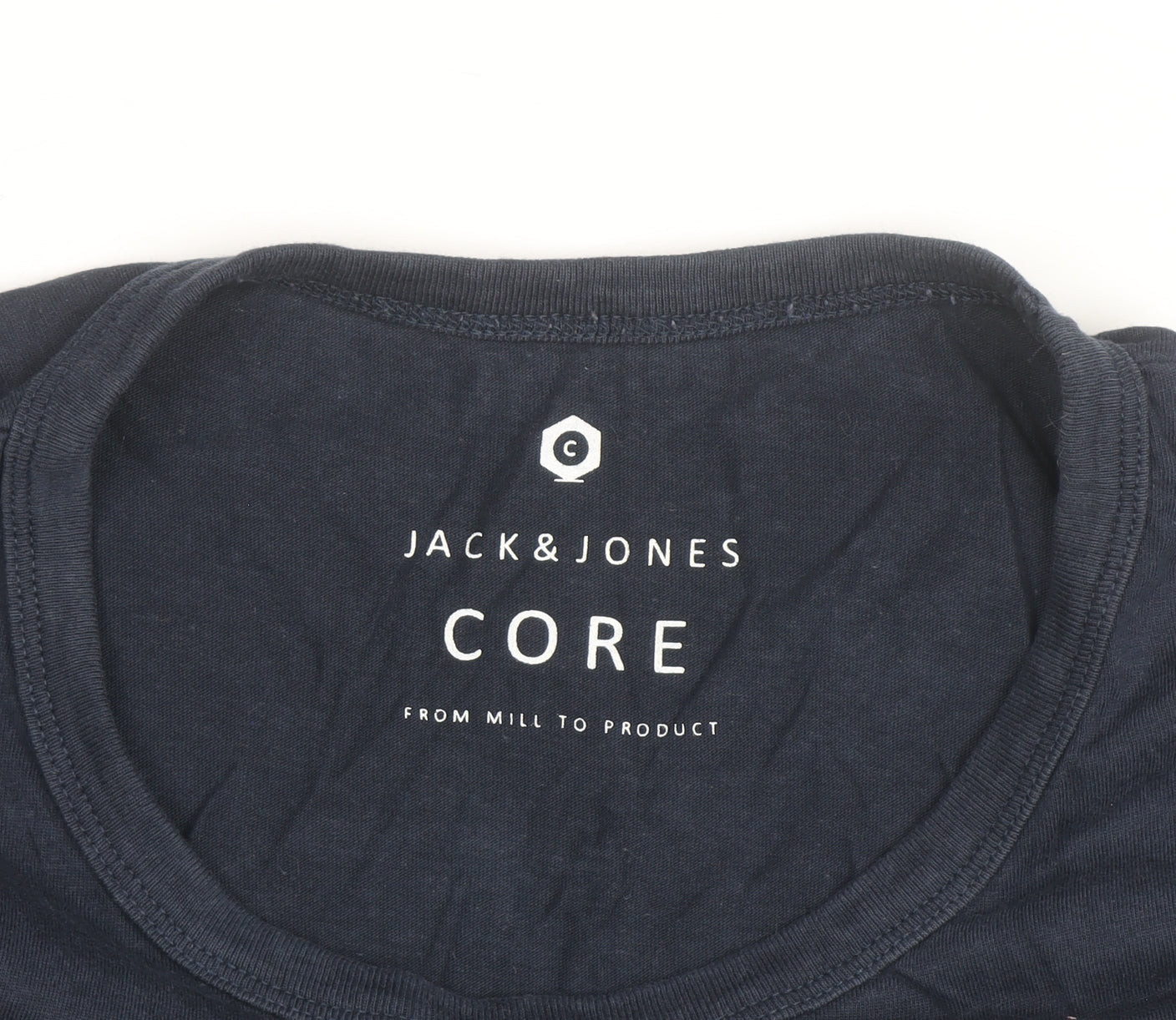 Jack & Jones Mens Navy Graphic Print Crew Neck Short Sleeve T-Shirt Size L